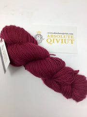 100% Qiviut yarn 2 ply Raspberry 100 gram skein