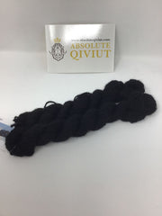 100% Qiviut yarn, 3 ply Raven Black