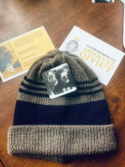 100% Qiviut Arctic Stripes Beanie-Polar Purple